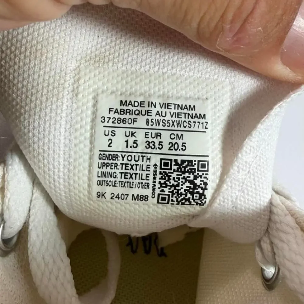 Converse All Star Hi Platform Sneakers Size: US 2 Color: Cream
